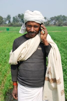 farmer using phone 